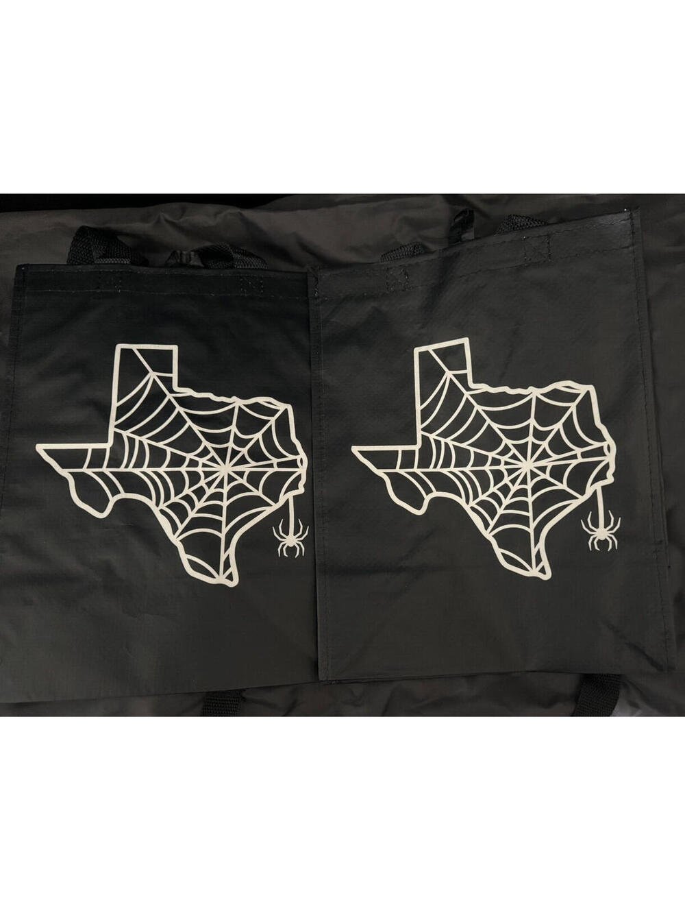 2 HEB Texas Spider Web Reusable Shopping Bag Halloween or Groceries 13X10X6 NWT